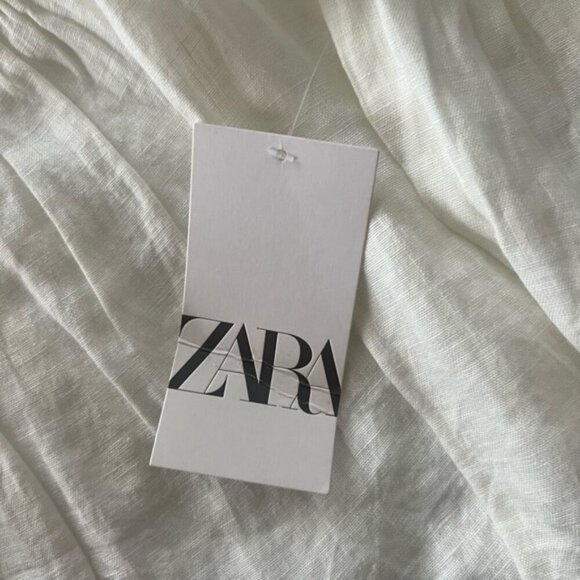 Zara Linen Bohemian Shirt | New with Tags | Elegant Neck Detail | Size M - Picture 13 of 14